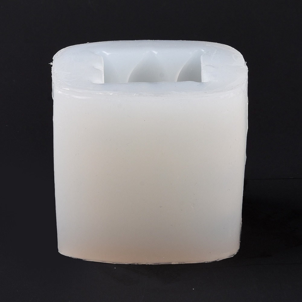 Silikon-Kerzengießform Quader mit Herzen 80x75x72mm