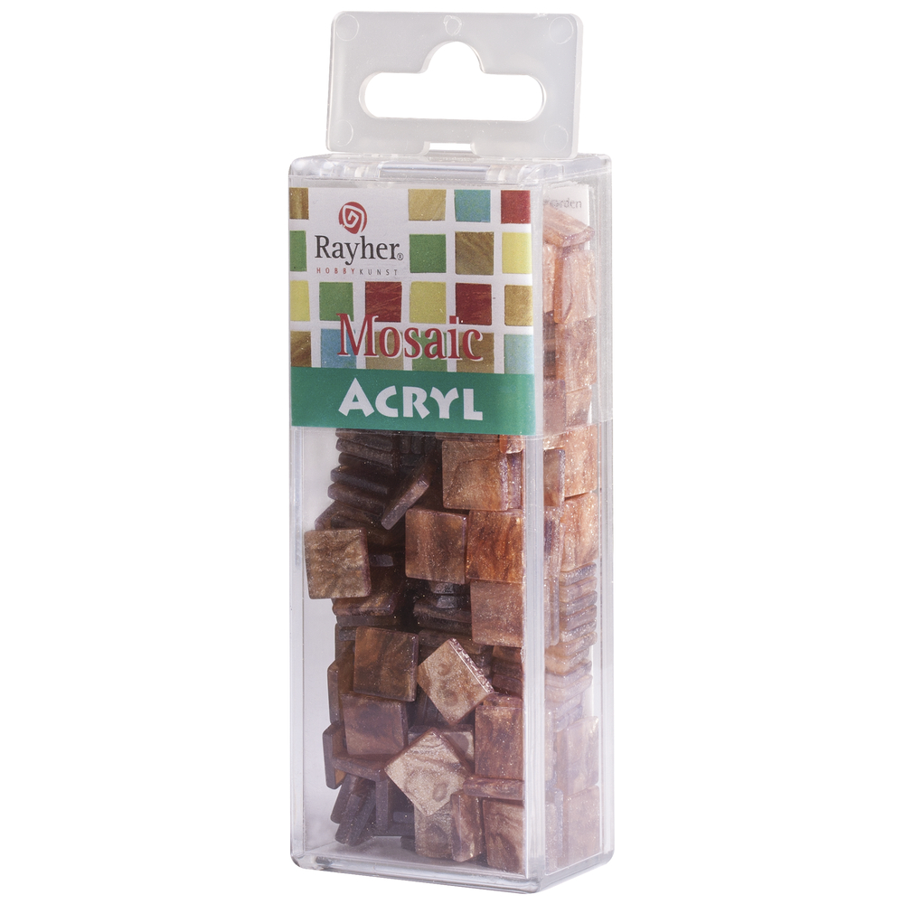 Acrylmosaik marmoriert zimt, 1x1cm, 50g/ca. 205 Stück Acryl-Mosaik