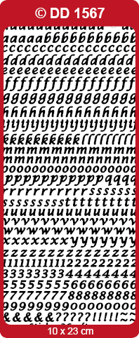 Shiny Outline Stickers Alphabet Kleinbuchstaben Zahlen silber Konturensticker 10x23cm Bogen