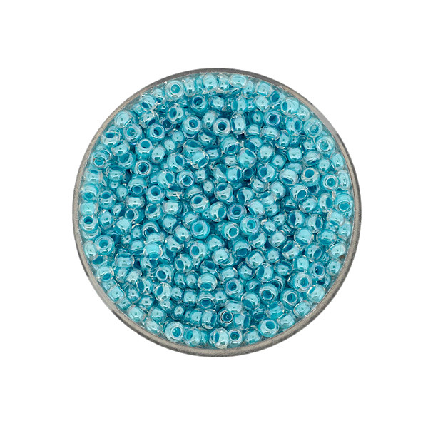 Rocailles Glasperlen Farbeinzug TÜRKISGRÜN transparent 2,6mm 17g / Dose Rocailles Glasperlen Farbeinzug TÜRKISGRÜN transparent 2,6mm 17g / Dose