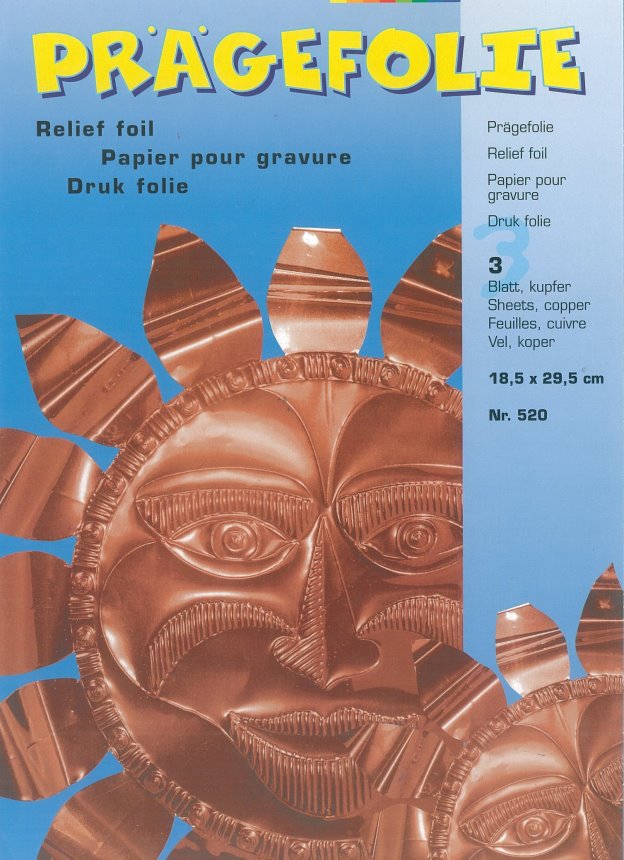 Prägefolie kupfer 18,5x29cm 3 Stk. Embossing Foil Aluzuschnitt 