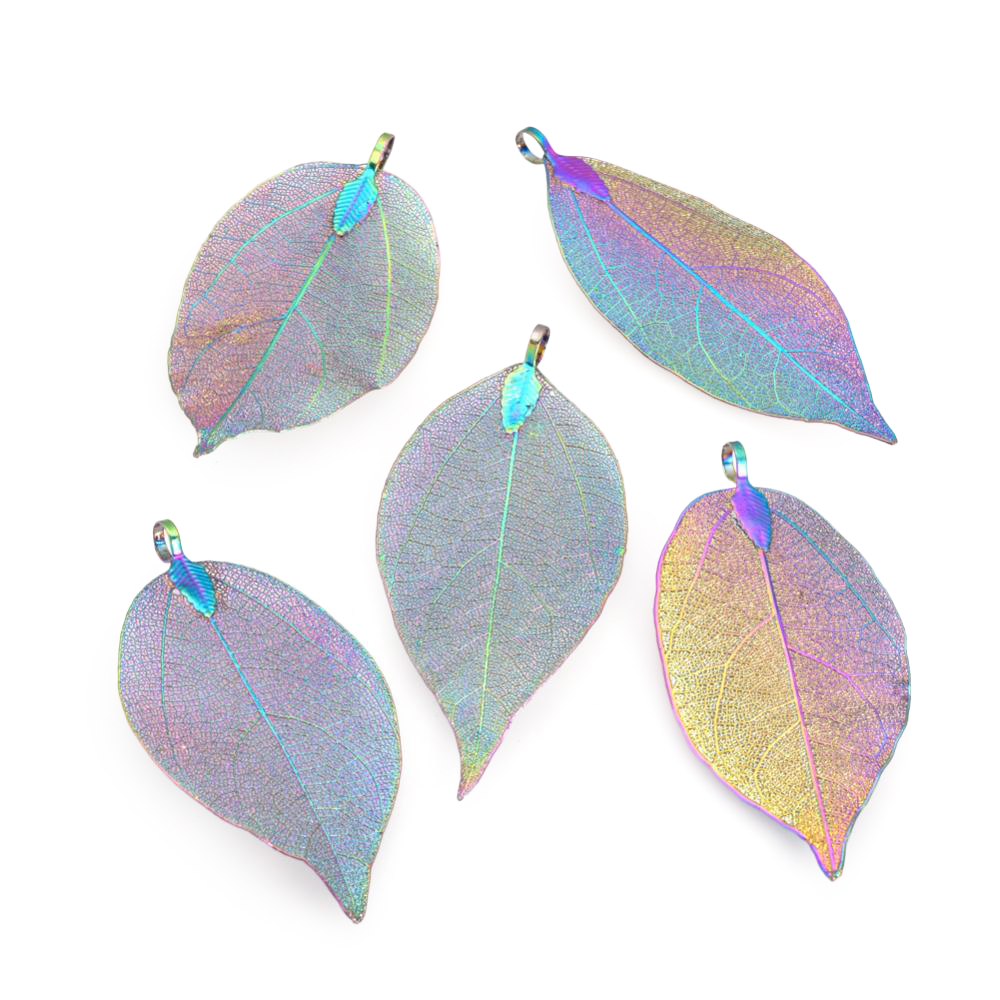 Anhänger Blatt 5-8cm x 4cm Metall bedampft Blatt electroplate 1 Stück 
