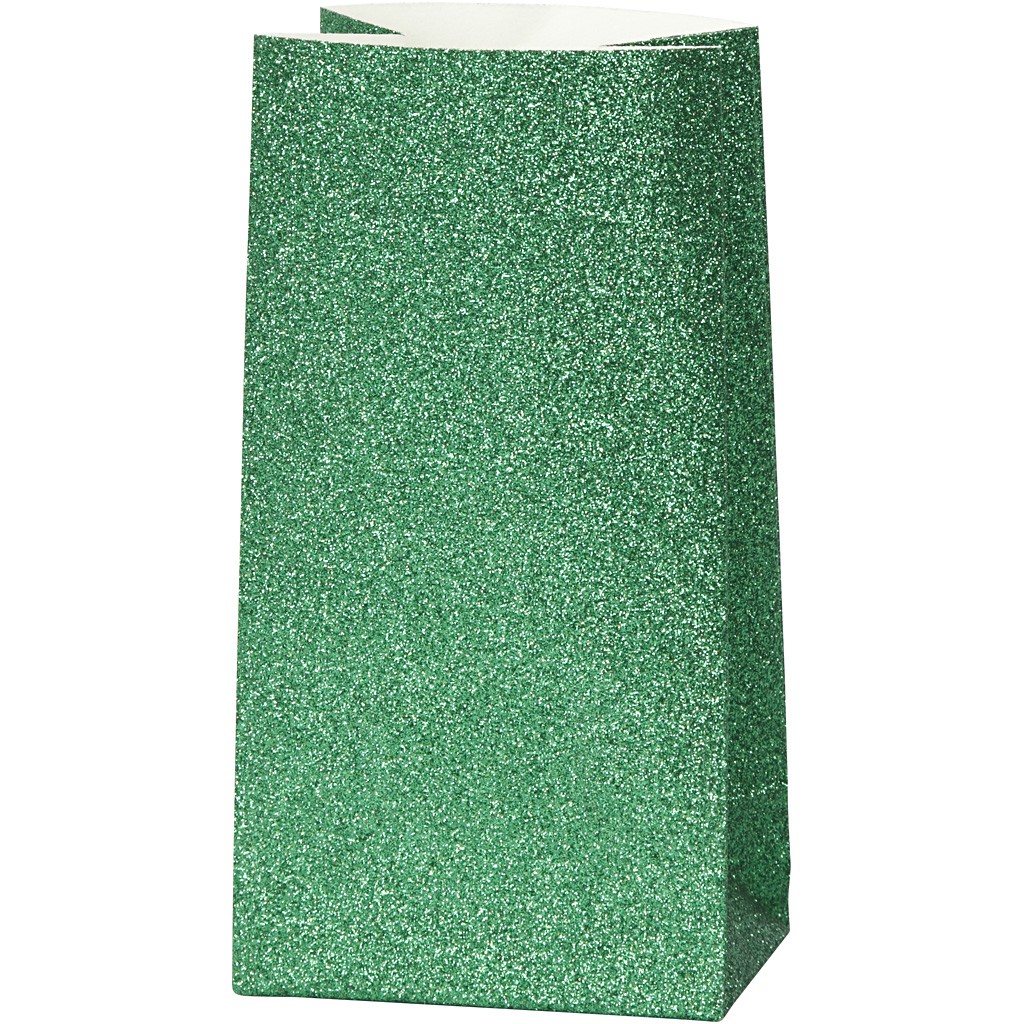 Papiertüten Glitter, H:17cm, Größe 6x9cm, 8 Stück/Set, 150gPapier, Faltsäcke, Geschenktüten, Papiersack