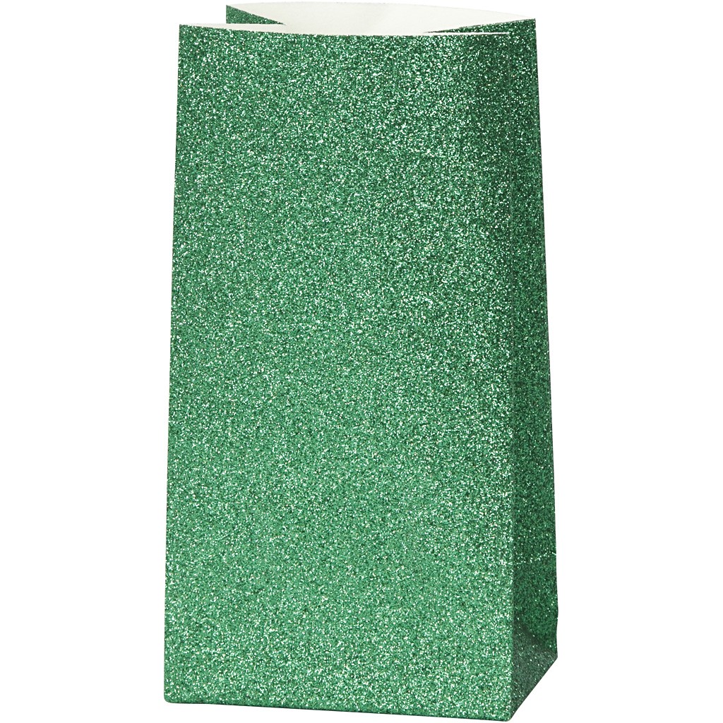 Papiertüten Glitter, H:17cm, Größe 6x9cm, 8 Stück/Set, 150gPapier, Faltsäcke, Geschenktüten, Papiersack