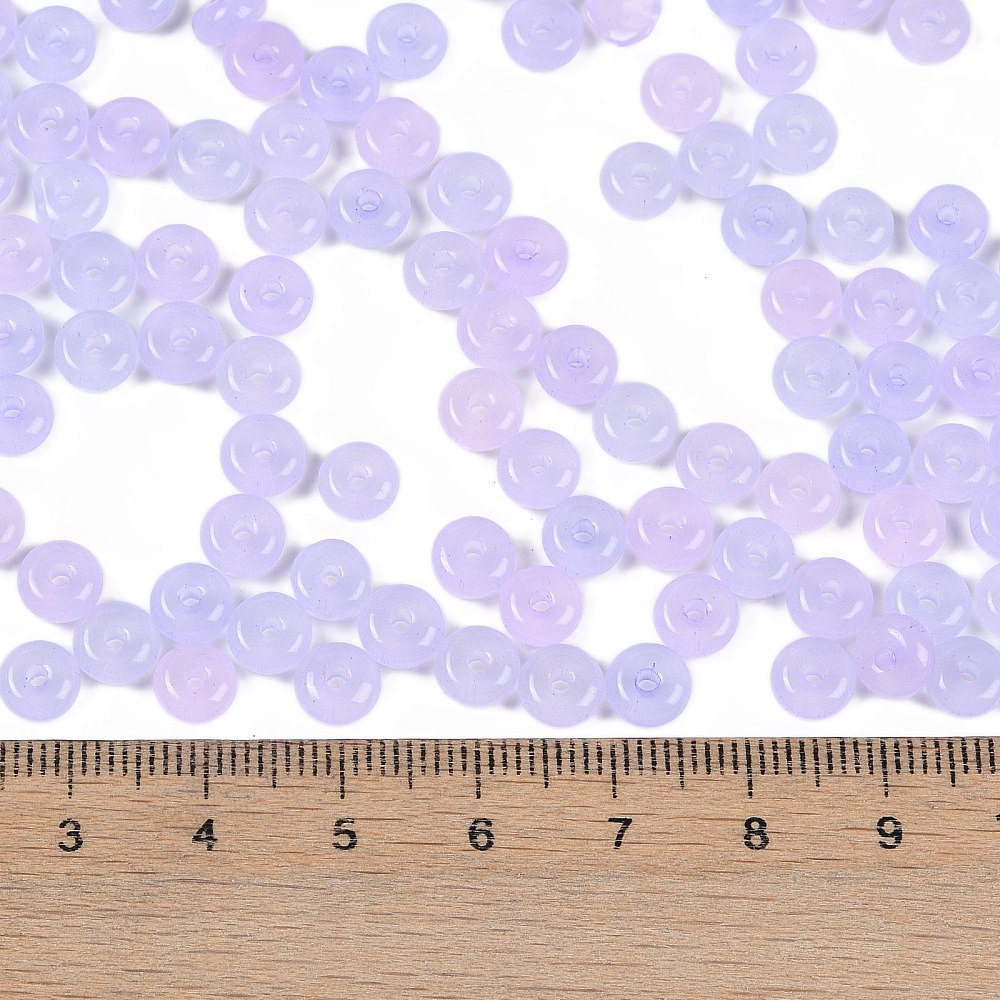 Glasperlen Donut Rondell transluscent Pastell 6,5x3mm 100 Stück Glasperlen Donut Rondell transluscent Pastell 6,5x3mm 100 Stück