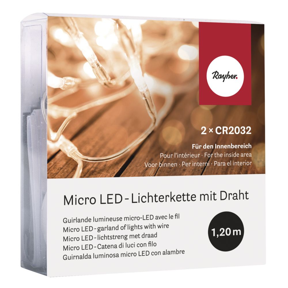 Micro LED-Lichterkette mit Draht 1,2m