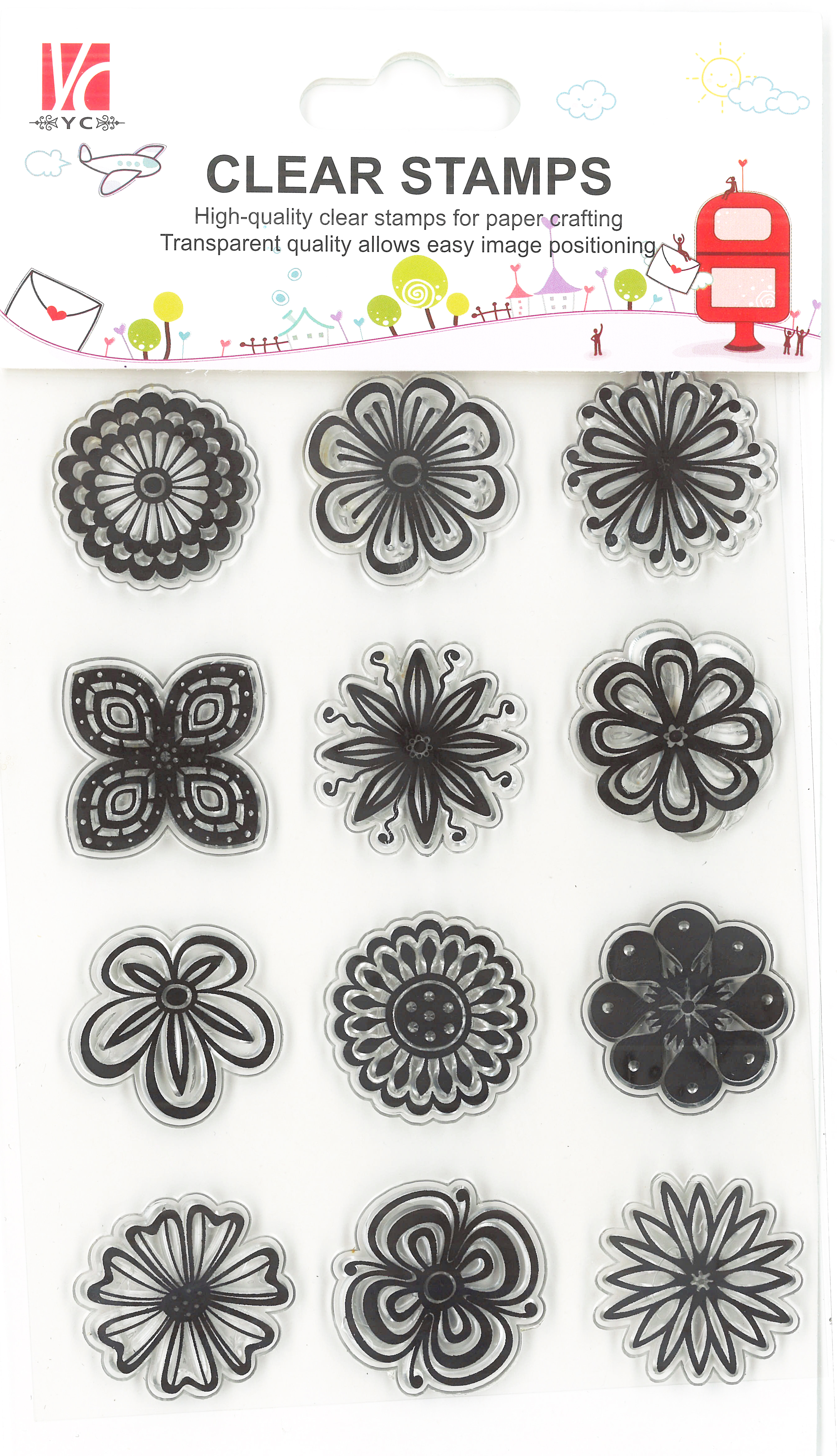 Silikonstempel Blumen Blüten Stempel Clear Stamp transparent