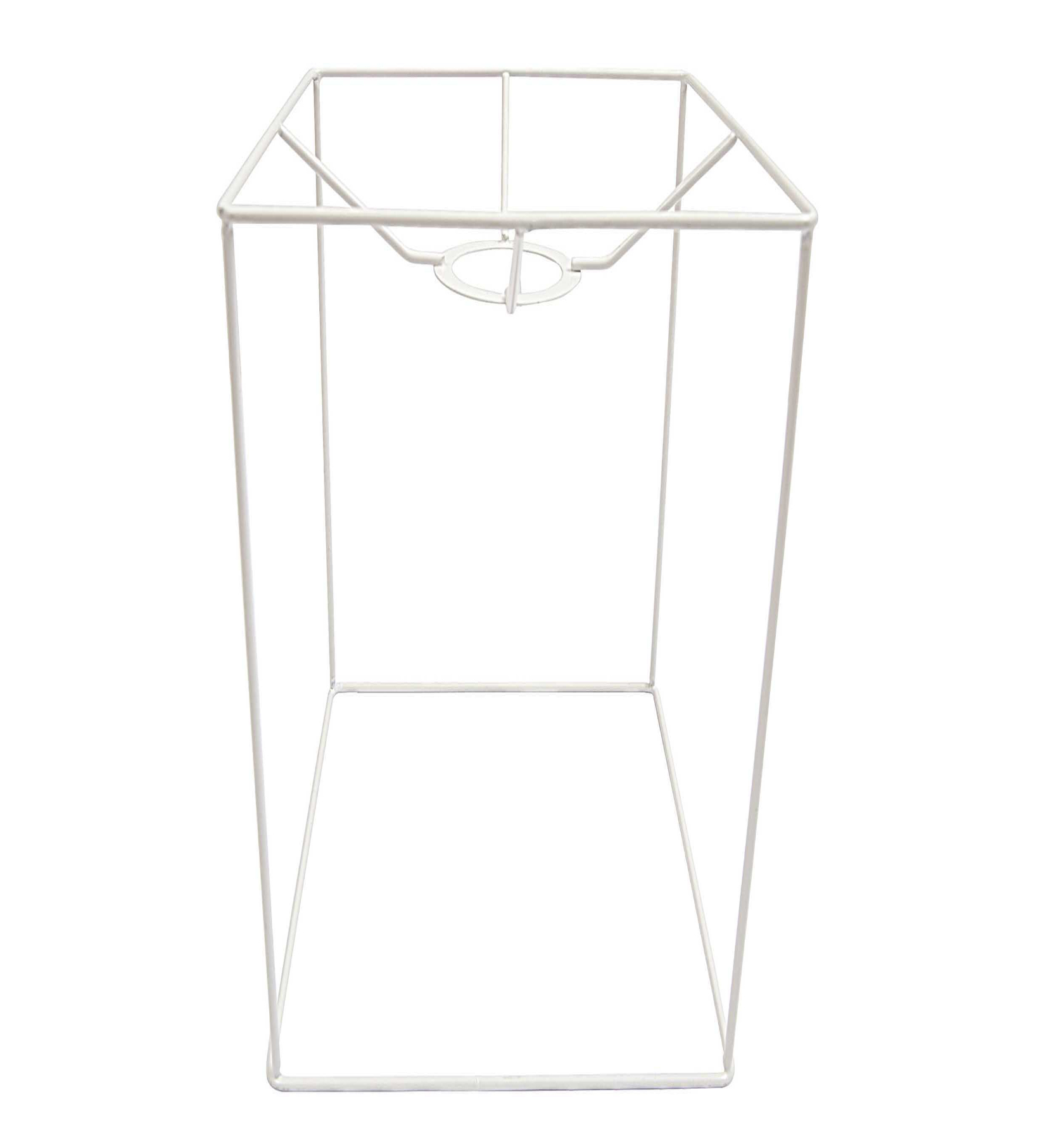 Lampenschirm-Gestell rechteckig aus Metall weiß 15x15x30cm