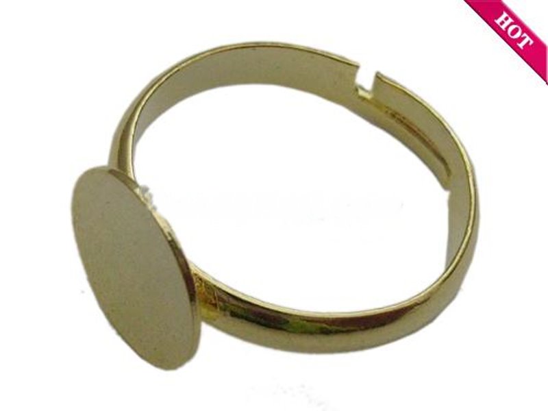 verstellbarer Ring mit Platine, 5 Stück/Packung, goldfärbig