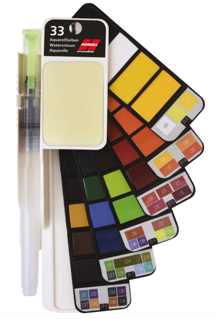 Honsell Aquarellfarben Palette 33 Farben