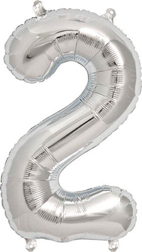 Foil Balloons Folienballone Alphabet ABC Buchstaben Zahlen silber 14"