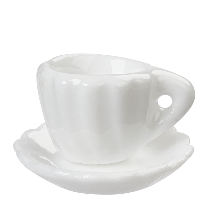 Miniatur Kaffeetasse 1,8cm weiß Keramik 