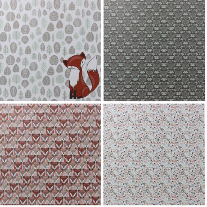 Scrapbookingpapier Set 15x15cm Fox´s, 12 Designs