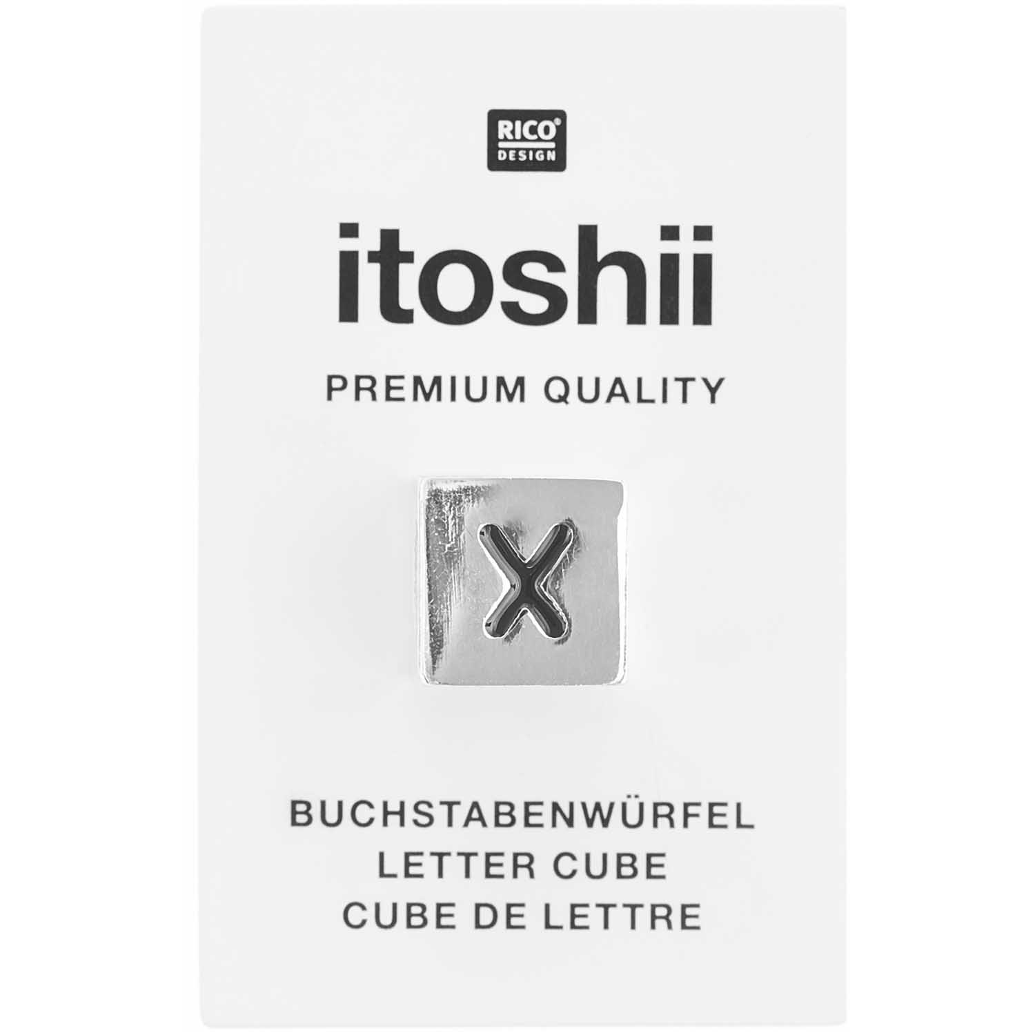 Buchstabenperle-Würfel silber 10x10mm
