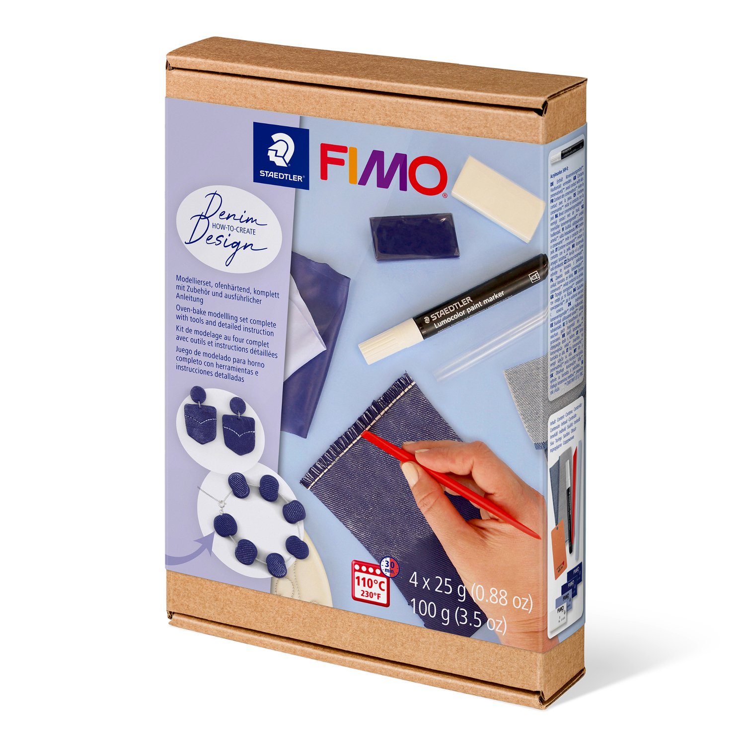 FIMO® Set Denim Design 8025 HTC Ofenhärtende Modelliermasse 4x25g 