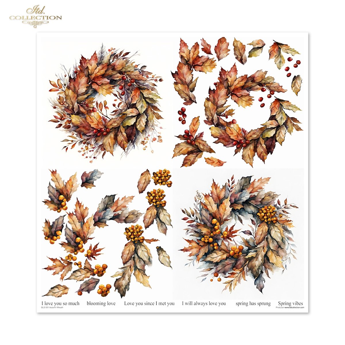 Papier-Set für Scrapbooking Autumn Wreath 3D Effekt 11 Bögen FSC Recycled 200g/m² Papier-Set für Scrapbooking Autumn Wreath 3D Effekt 11 Bögen FSC Recycled 200g/m²