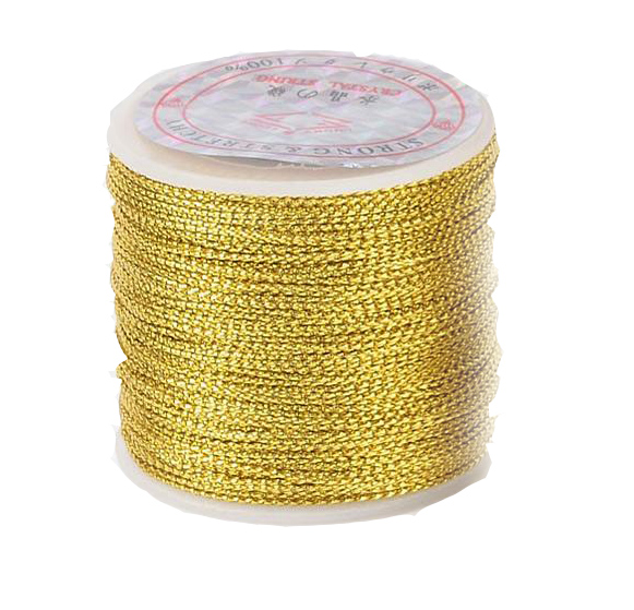 Metallickordel 1mm gold, 100 m Rolle , Polyester