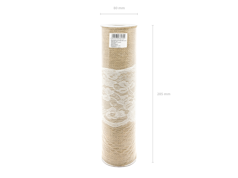 Jute-Tischläufer mit Spitze 28x275cm Burlap Table Runner