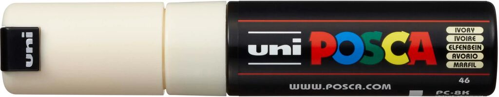 UNI POSCA Marker PC-8K ELFENBEIN breite Keilspitze 8 mm UNI POSCA Marker PC-8K ELFENBEIN breite Keilspitze 8 mm