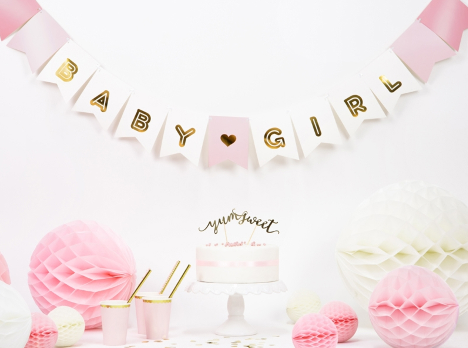 Banner Baby Girl Papiergirlande Wimpelkette 15x175cm