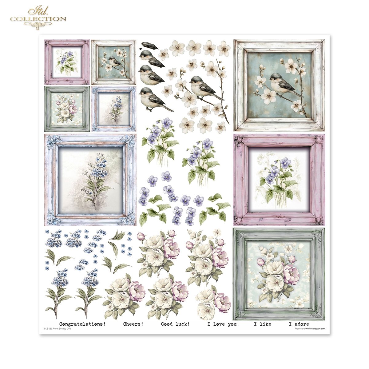Floral Shabby Chic Scrapbooking Papier-Set 200 g/m2 310x320 mm 11 Bögen Floral Shabby Chic Scrapbooking Papier-Set 200 g/m2 310x320 mm 11 Bögen