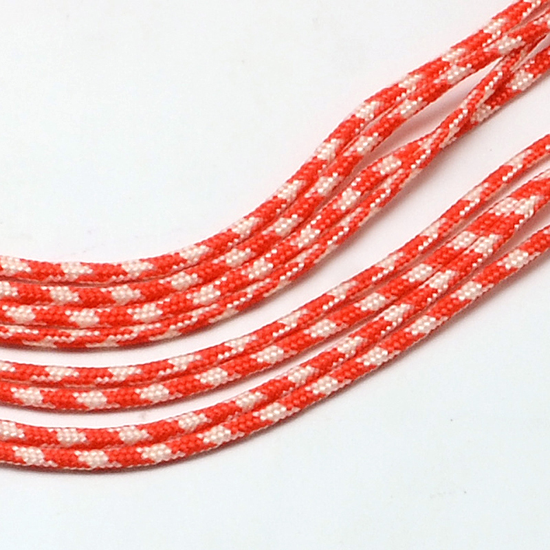 Paracord dünn 2 mm, gemustert rot-weiss, 10 m