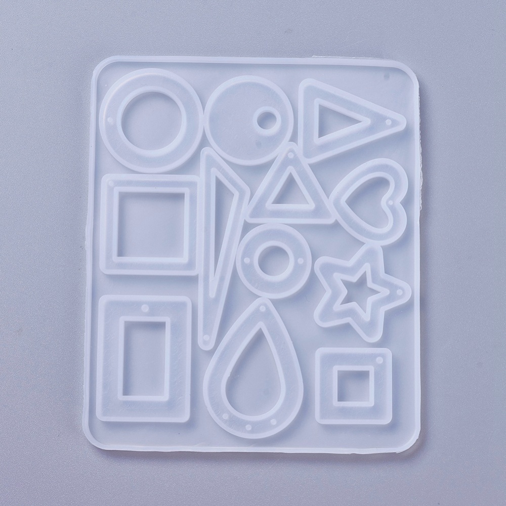 Silikongießform Kettenanhänger diverse Formen mit Lochaussparung 12x10cm