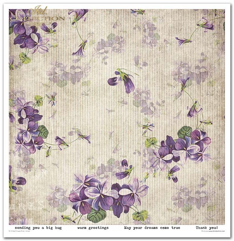 Scrapbooking Papier Set Flower Post Violet 10 Bögen 31x32cm 200g/m²