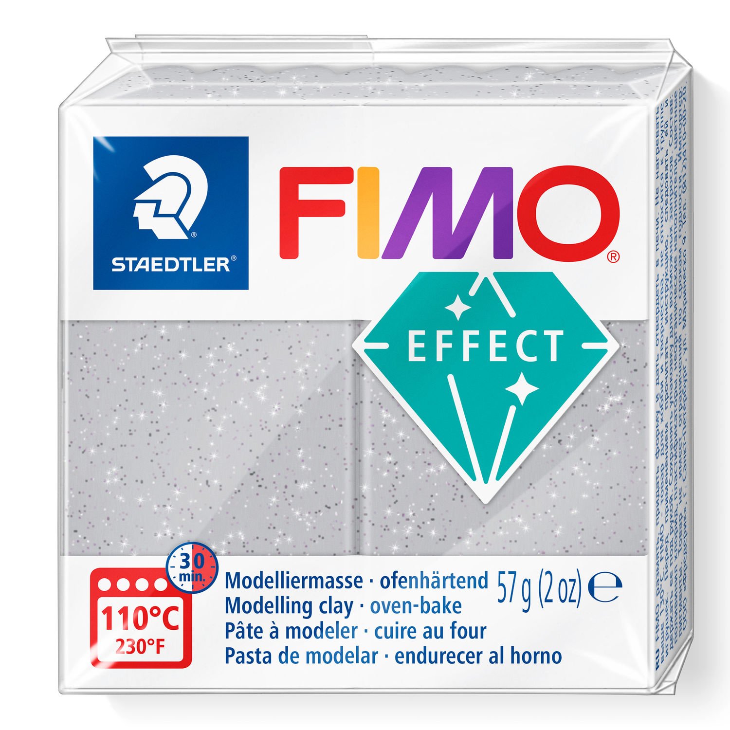 Fimo Effect Glitter silber