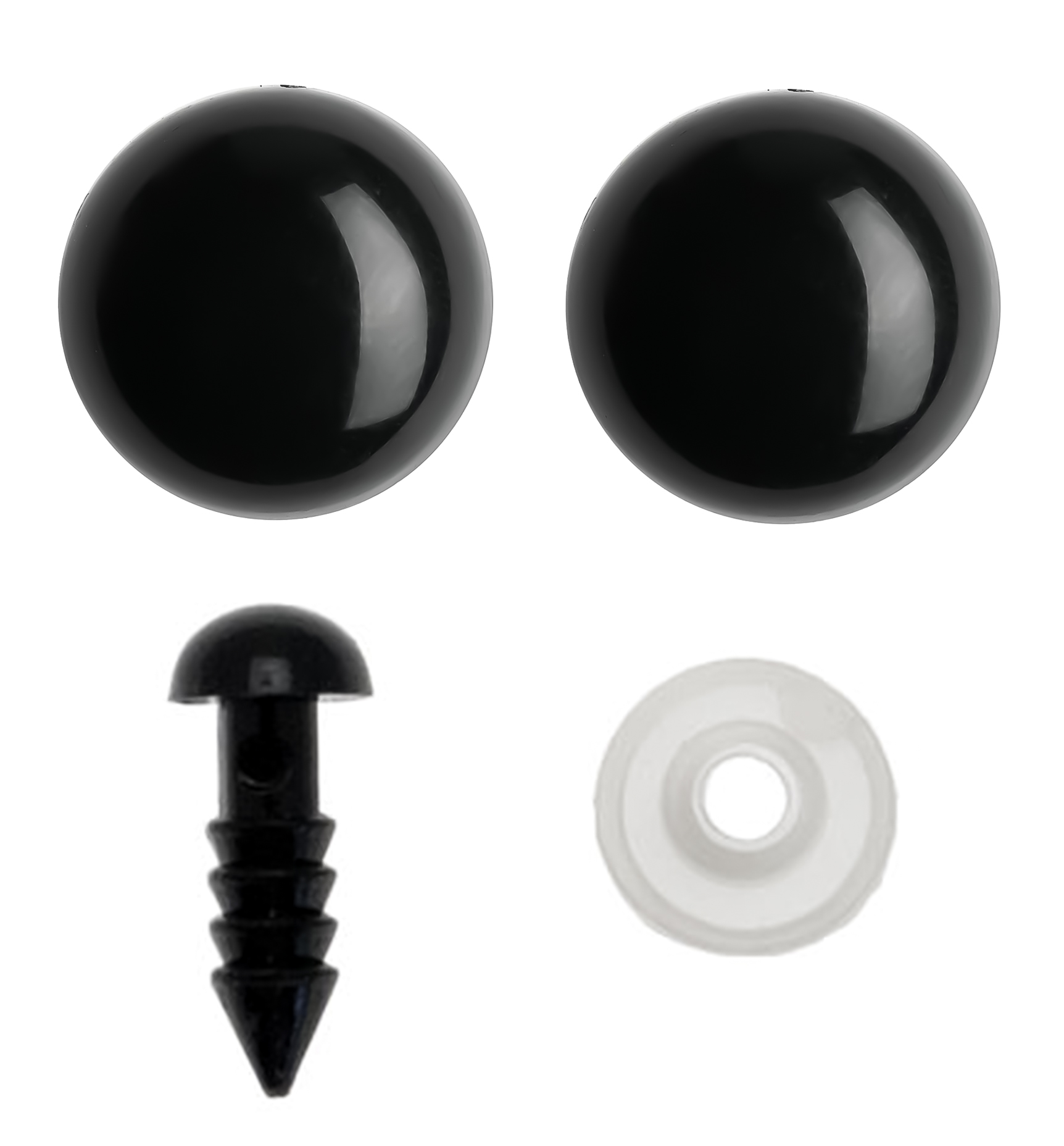 Sicherheitsaugen rund schwarz 14mm 8 Stück