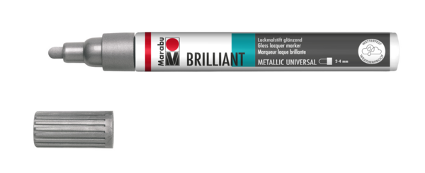 Marabu Brilliant Painter Lackmalstift SILBER Malspitze 2-4mm