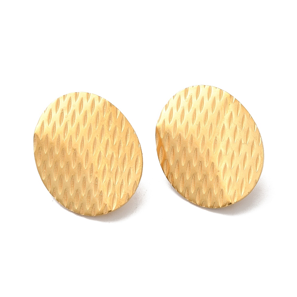 Ohrstecker Platine oval/Raute geprägt mit Anhängeöse Edelstahl 20x16mm 1 Paar/2 Stück 
