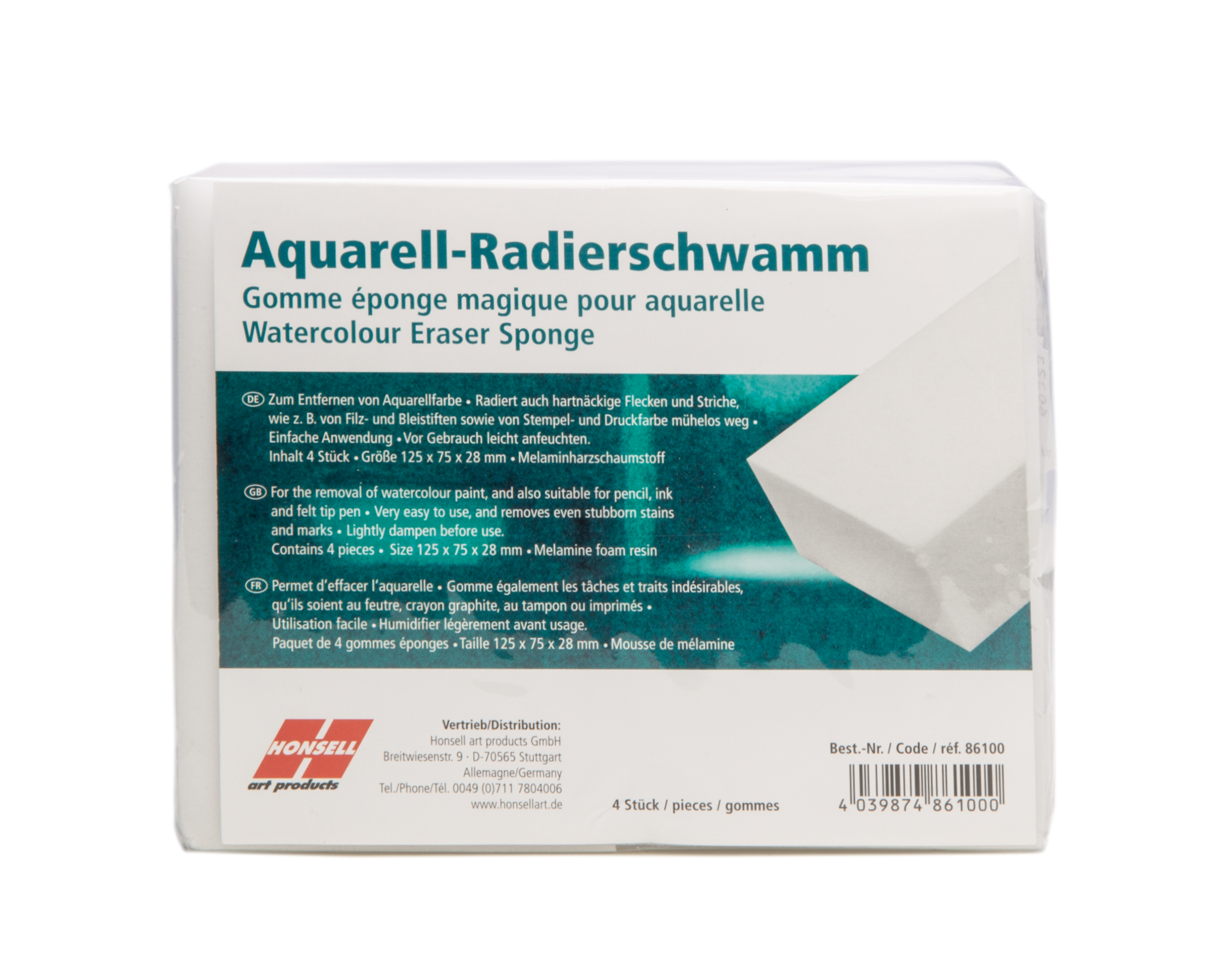 Aquarell-Radierschwamm 125x75x28mm
