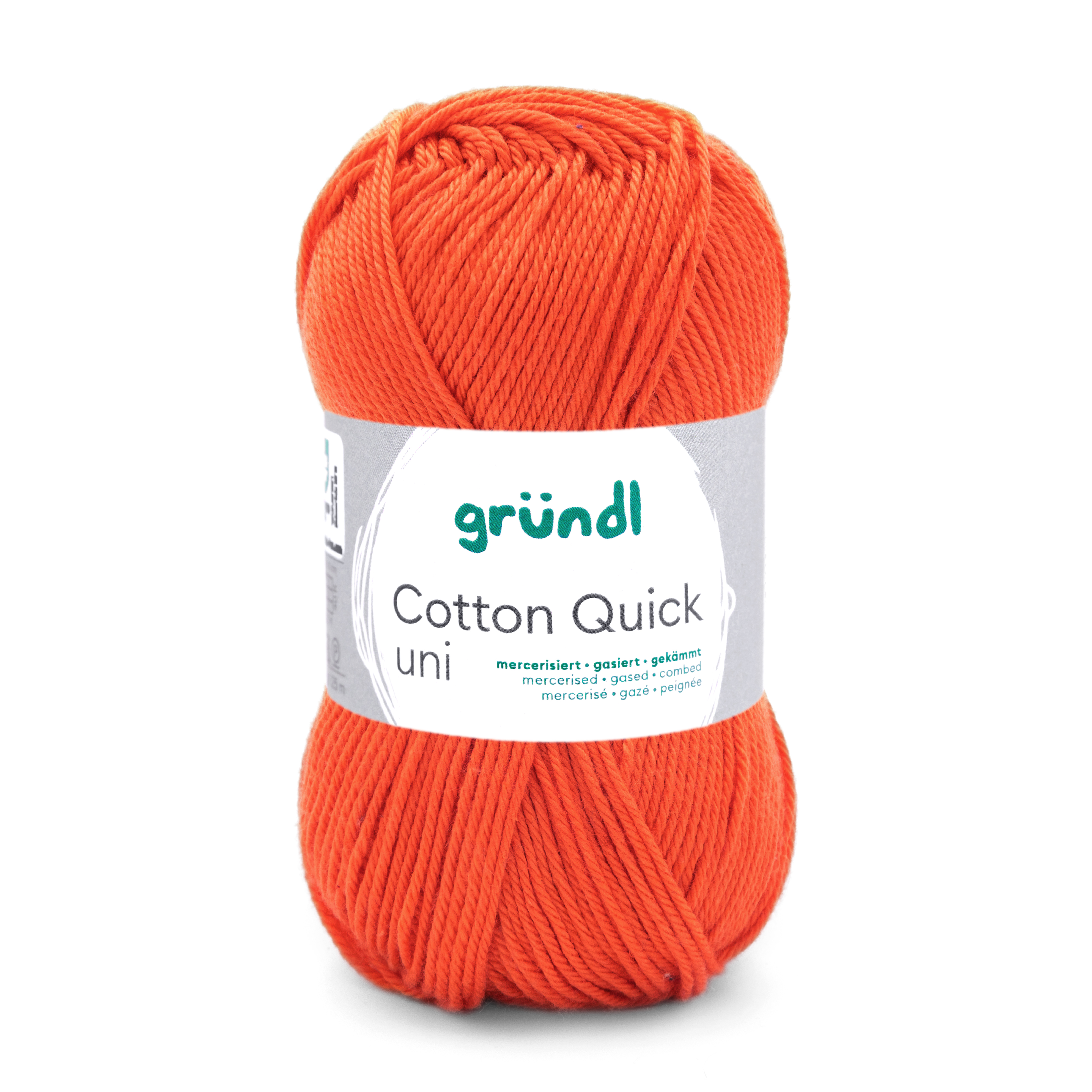 Cotton Quick Uni SIGNALORANGE 100 % Baumwolle mercerisiert gasiert gekämmt 50g/125m Cotton Quick Uni SIGNALORANGE 100 % Baumwolle mercerisiert gasiert gekämmt 50g/125m
