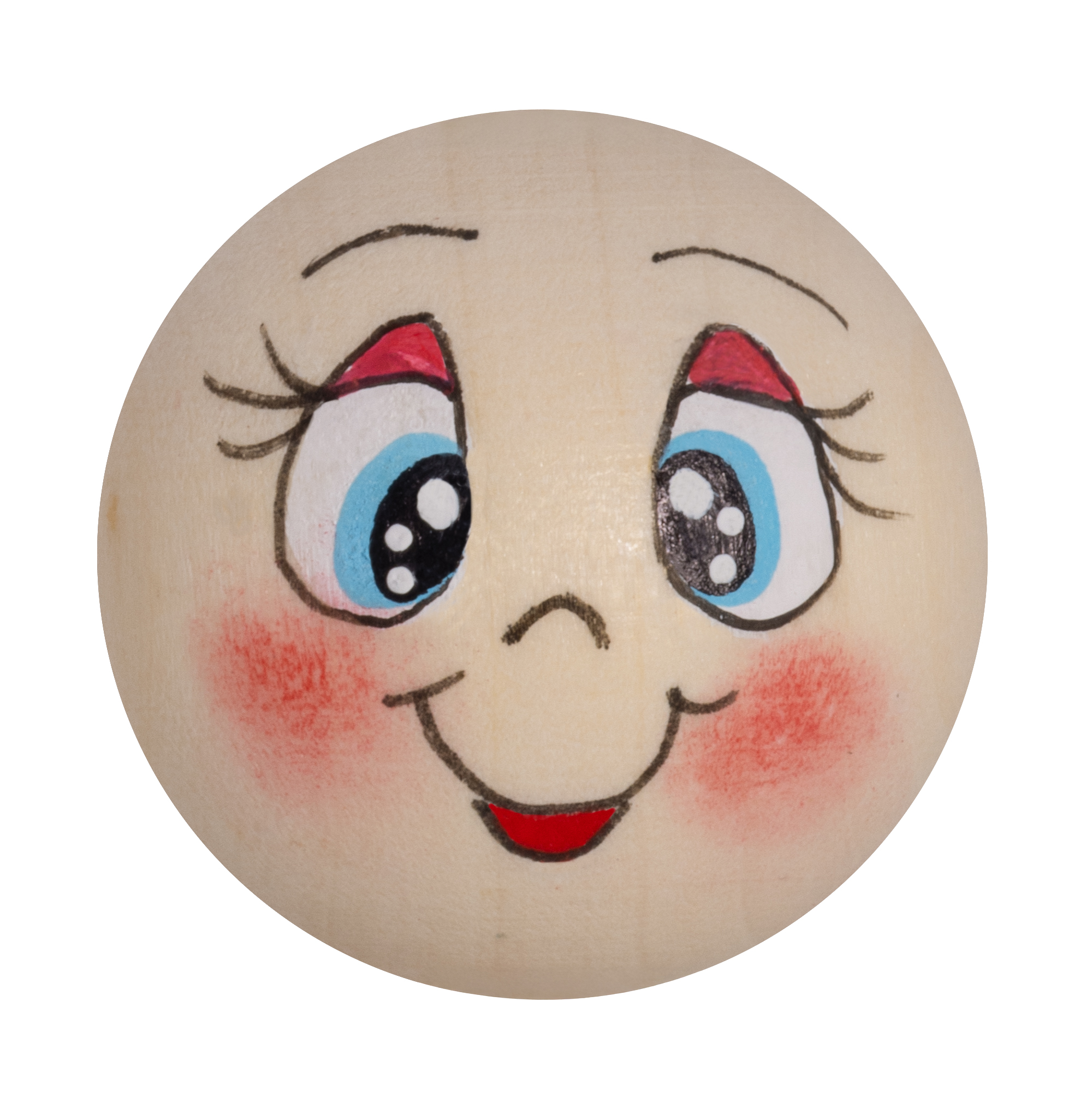 Handbemaltes Holzköpfchen Kürbis orange 35mm