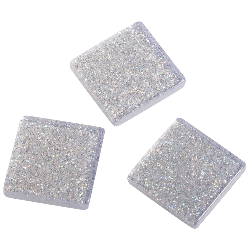 Acrylmosaik glitter silver shadow 1x1cm, 50g/ca.205 Stk. Glitter-Acryl-Mosaik
