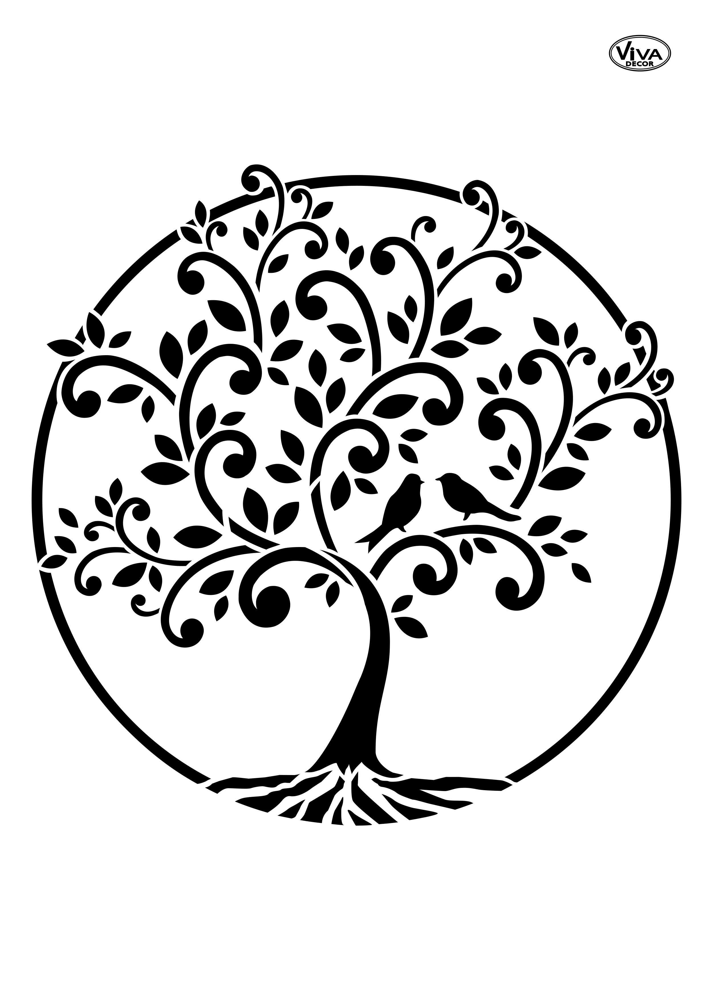 Baum des Lebens Universal-Schablone A4  Tree of Life Stencil 