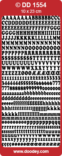 Shiny Outline Stickers Buchstaben und Zahlen 1 Bogen 23x10cm
