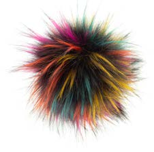 Fellpompon mit Druckknopf, 100 % Acryl ca. 12 cm