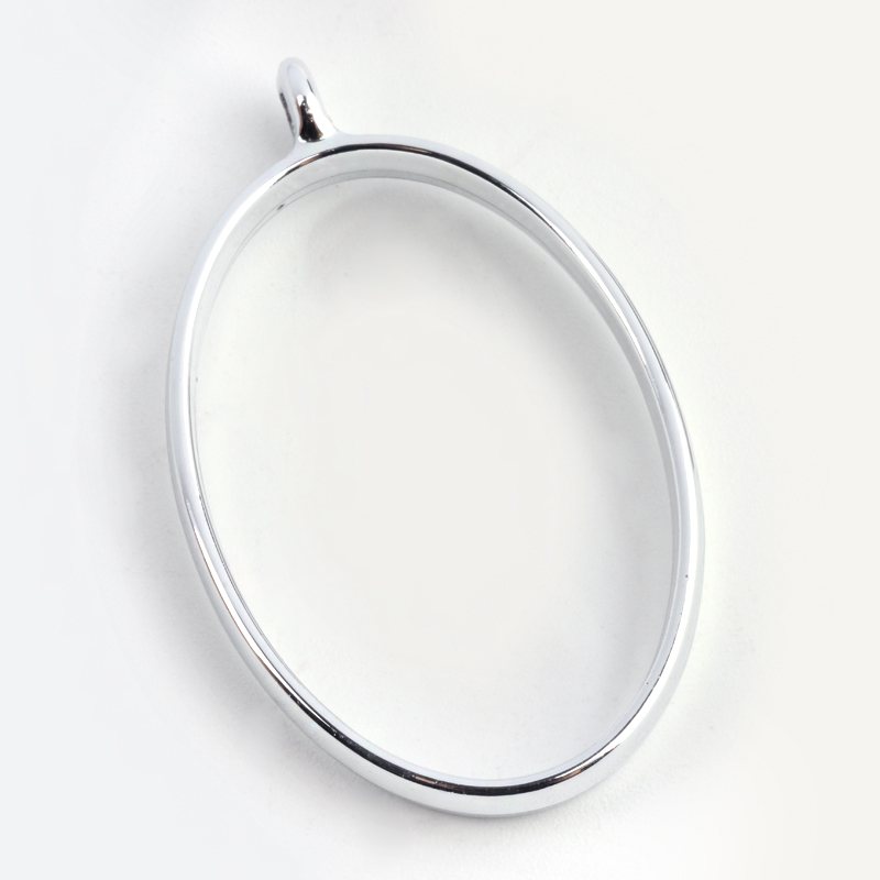 Anhänger Open Bezel Oval 39x24x3,5mm 6 Stück