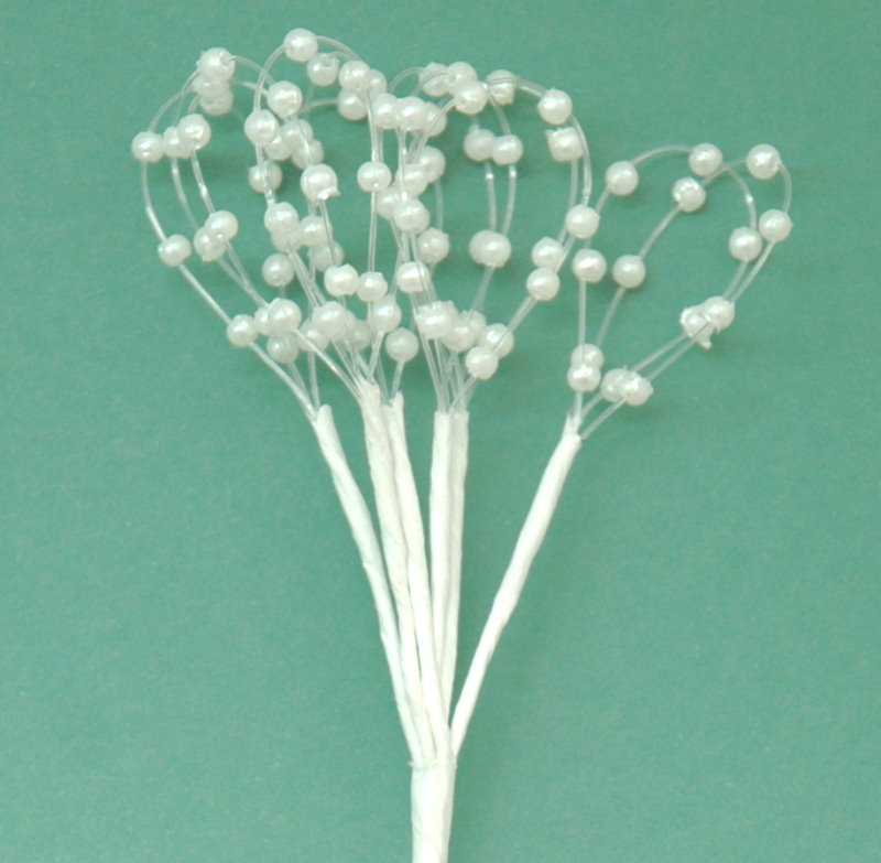 Mini-Perlenschlaufen weiß, dm ca. 2 cm, 6 Stück/Bund