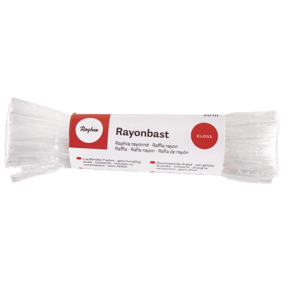 Rayonbast, weiß 20m Kunstbast Raffia