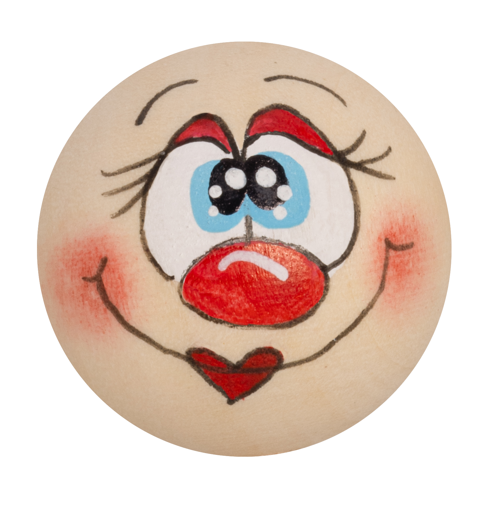 Handbemaltes Holzköpfchen Kürbis orange 40mm