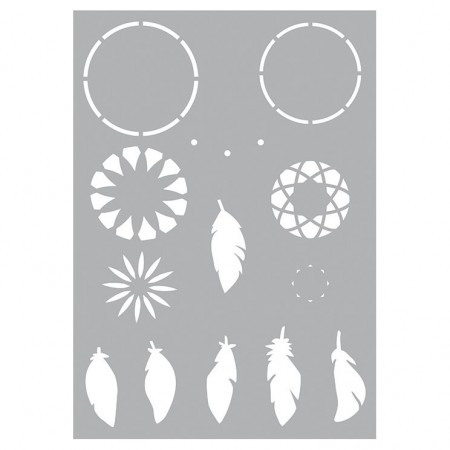 Universal-Schablone Traumfänger Teile Dreamcatcher Schablone Stencil Template Schablone DIN A4