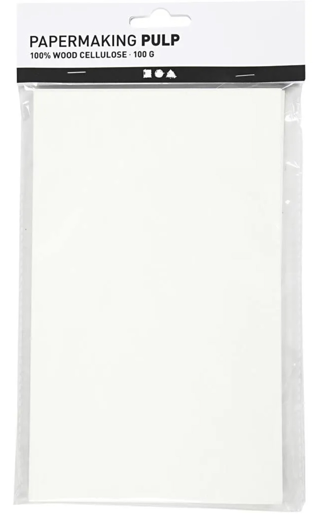 Papierpulpe Zellulose naturweiß Blatt 20x12 cm 100g