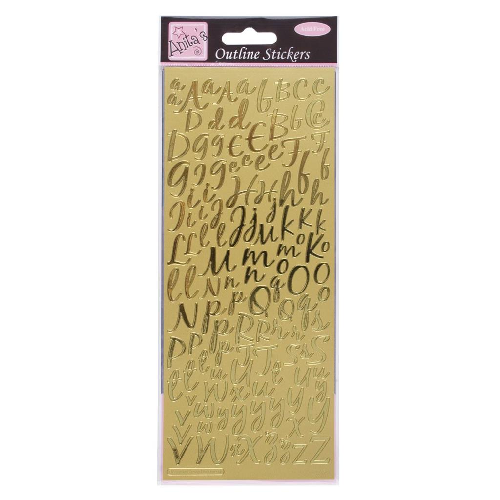 Outline Stickers Modern Alphabet Buchstabensticker 1 Bogen 24x10cm