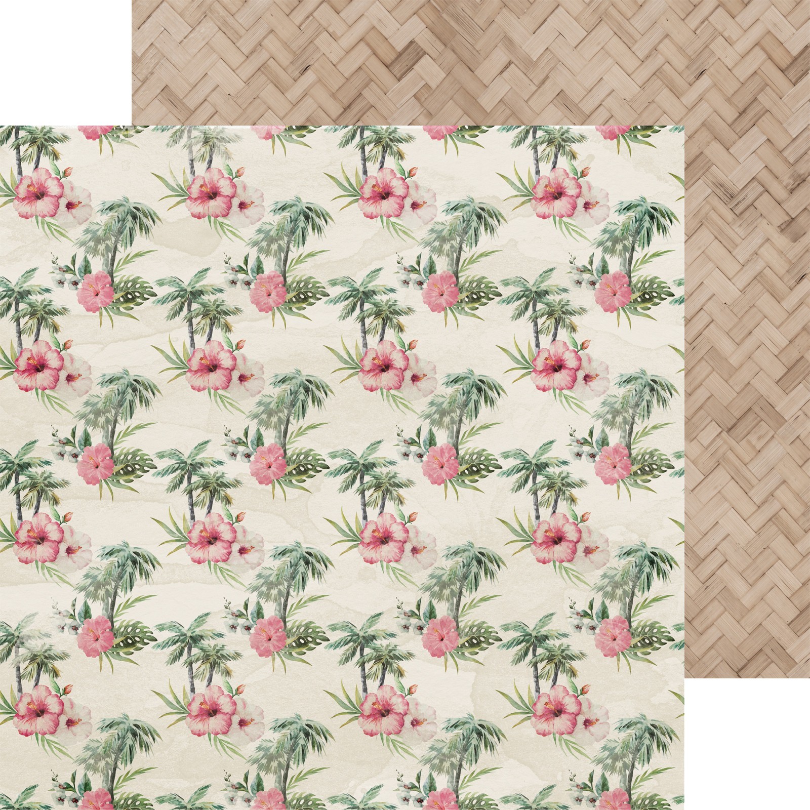 Kaiser craft Island escape Hibiskus Palmen Holz 12x12" aloha