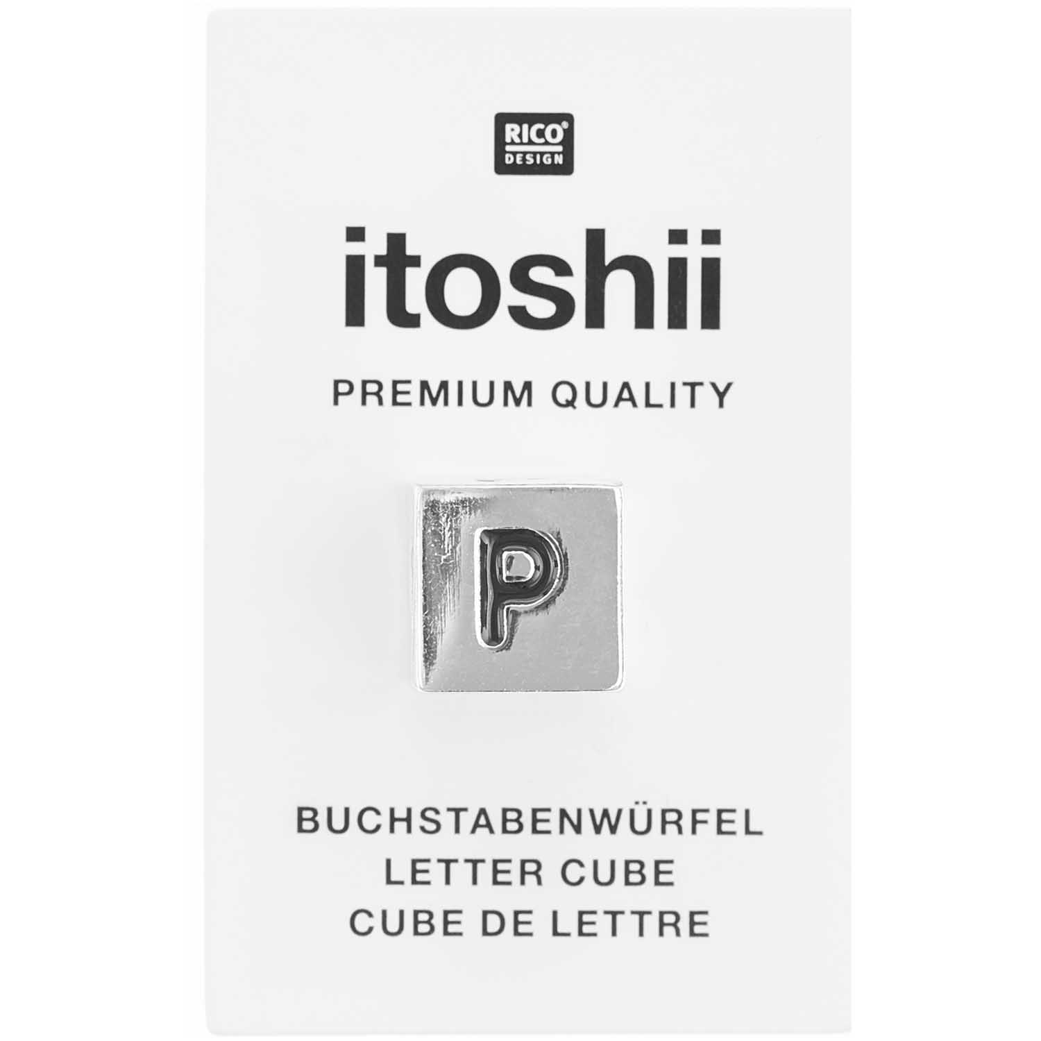 Buchstabenperle-Würfel silber 10x10mm Buchstabenperle-Würfel silber 10x10mm