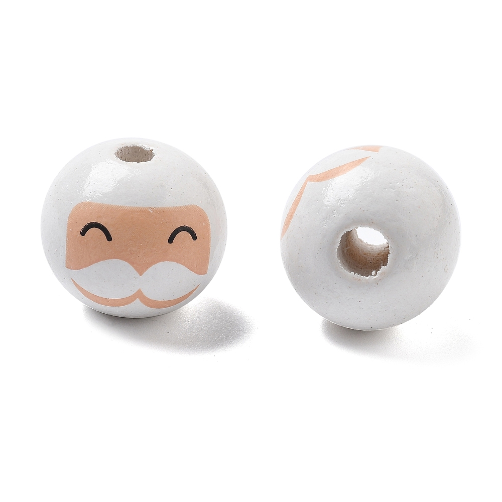 Holzkugel Gesicht Santa Claus Weihnachtsmann Tampondruck 20mm 20 Stück Holzkugel Gesicht Santa Claus Weihnachtsmann Tampondruck 20mm 20 Stück
