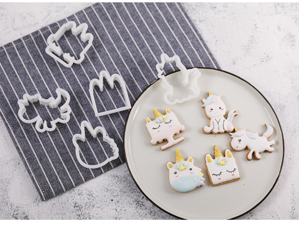 Ausstecherset Einhorn Kunststoff, 5-teilig cookie cutter Ausstechform , per Set